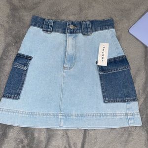 Pacsun denim color block skirt